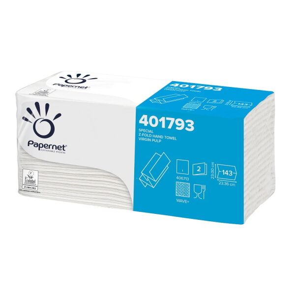 Asciugamani intercalati a Z Papernet 20 pz