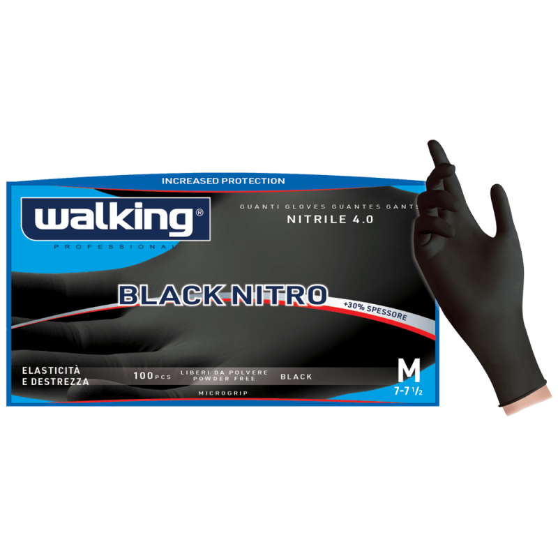 Guanti Walking in nitrile nero taglia S 100 pz - IngrossOne