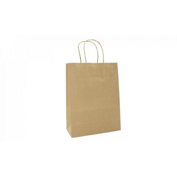 Shopper in Carta Avana con Maniglia in Corda - 22+10x29,5 cm