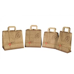 Shopper in Carta Avana Juta Ceralacca 22+10x30 gr80