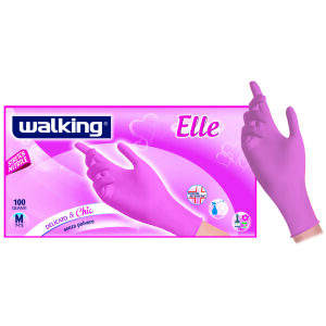 Guanti Walking Elle in nitrile Rosa S 100 pezzi