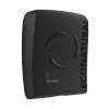 Black wall-mounted dispenser labeled ECONATURAL with circular grip pattern and Lucart logo on the front side