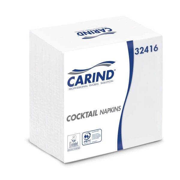 Tovaglioli Carind 24x24 Bianchi da Cocktail – 2 Veli – 100 pz