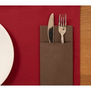 Alternative view of Tovaglioli Portaposate Pocket Cacao Fato 50 pezzi