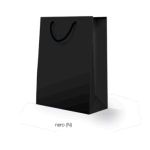 Alternative view of Shopper Lusso Opaca con Manico in Cotone Nero 10 pz