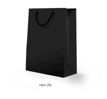 Shopper Lusso Opaca con Manico in Cotone Nero 10 pz - immagine 2