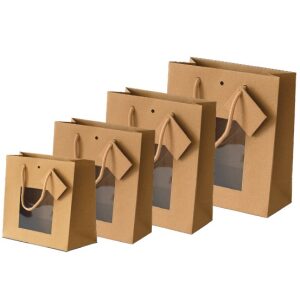 Shopper Kraft Avana Lusso con Finestra 10 pz