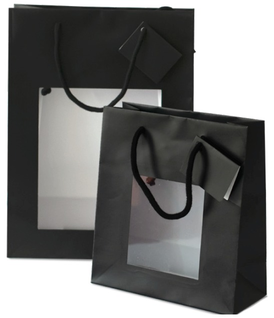 Shopper Lusso Verticale con Finestra 10 pz