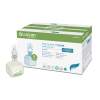 Box of Lucart Frequent Foam Hand Soap 400 with a matching pump bottle in front on a white background, showing green/blue packaging design.