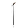 Wooden stake with a small brown leather strap loop at the top, standing upright on a white background.
