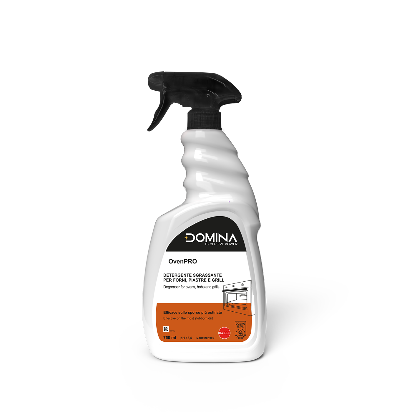 DOMINA OVEN PRO DETERGENTE SGRASSANTE PER FORNI, PIASTRE E GRILL 750ML - 6 FL/CRT