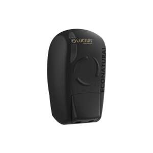 Compact black handheld device with curved grip, showing the Lucart Professional logo and the word ECONATURAL along the side.
