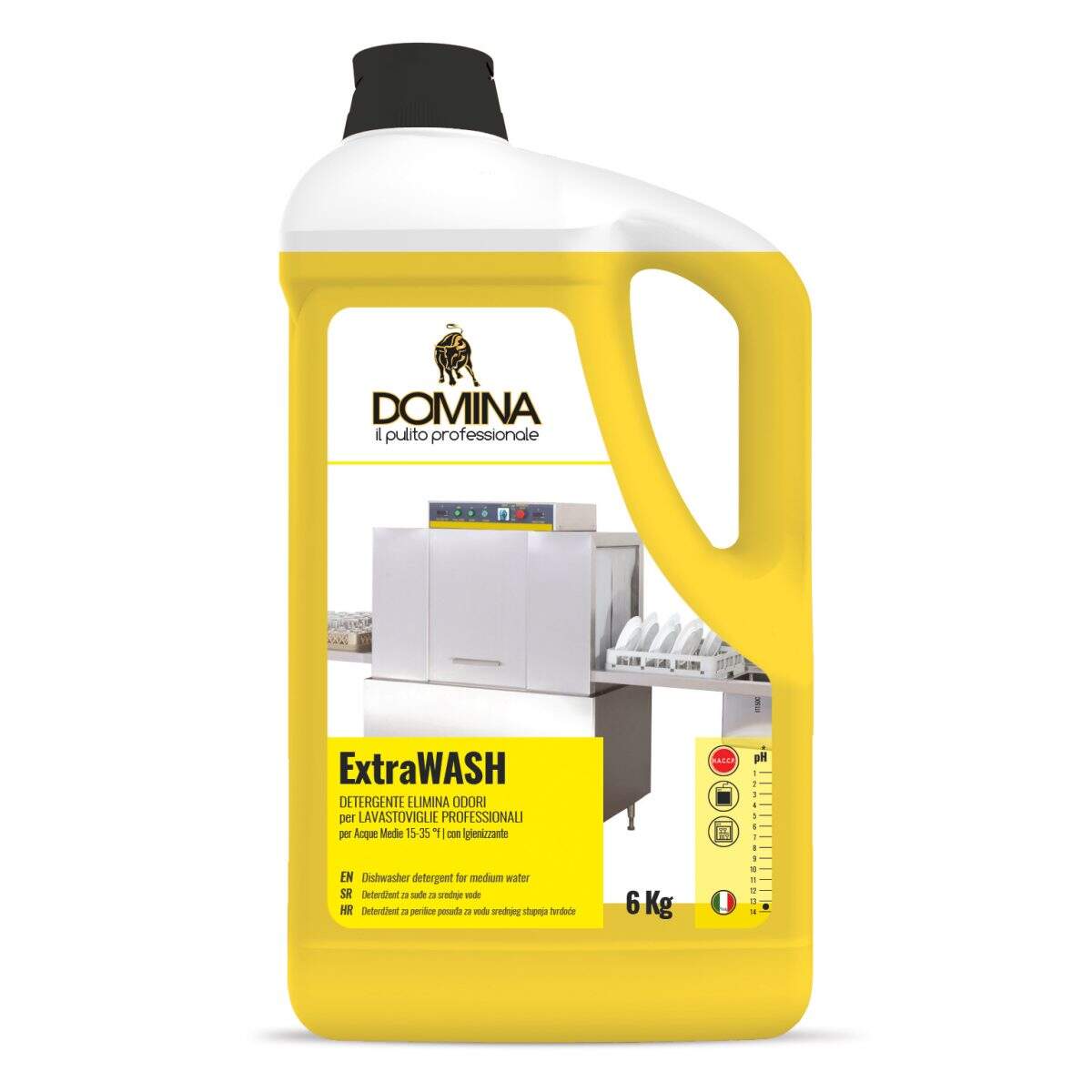 DOMINA WASH PRO MEDIUM WATER DETERGENTE LAVASTOVIGLIE MEDIO-DURE 5 LT - 2TNC/CRT
