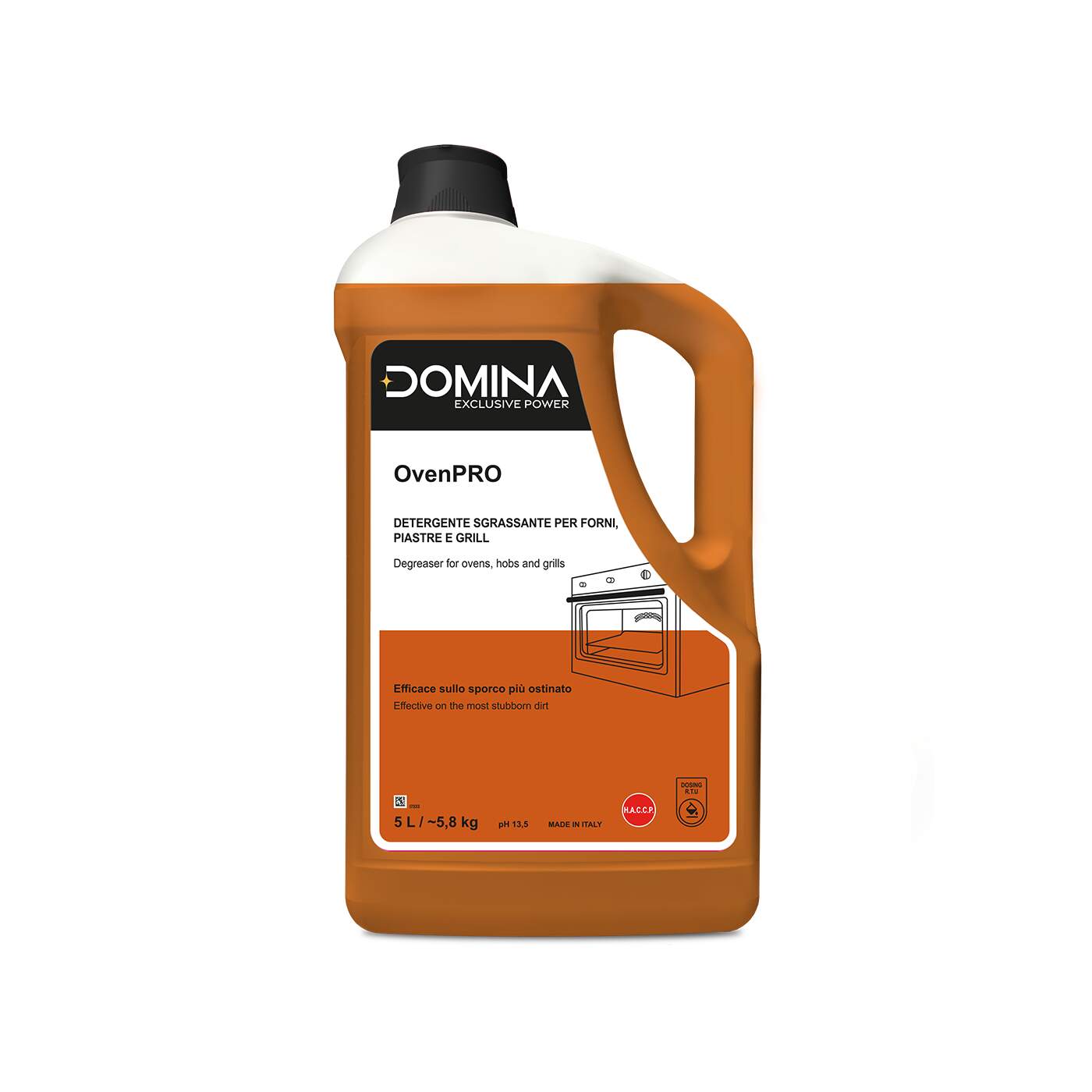 DOMINA OVEN PRO DETERGENTE SGRASSANTE PER FORNI, PIASTRE E GRILL 6lt - 2 TNC/CRT